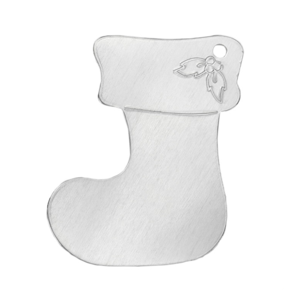 Metal Stamping Blanks Aluminum Stocking Ornament Blank 60mm (2.38") x 46mm (1.81")